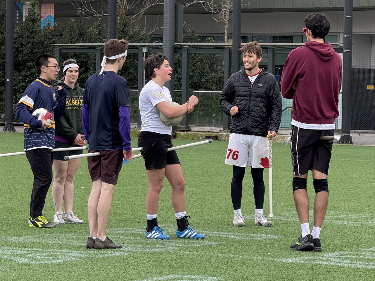 Emma Sherwood asking a question at a Team Canada practice. Photo credit Soleil Heaney.